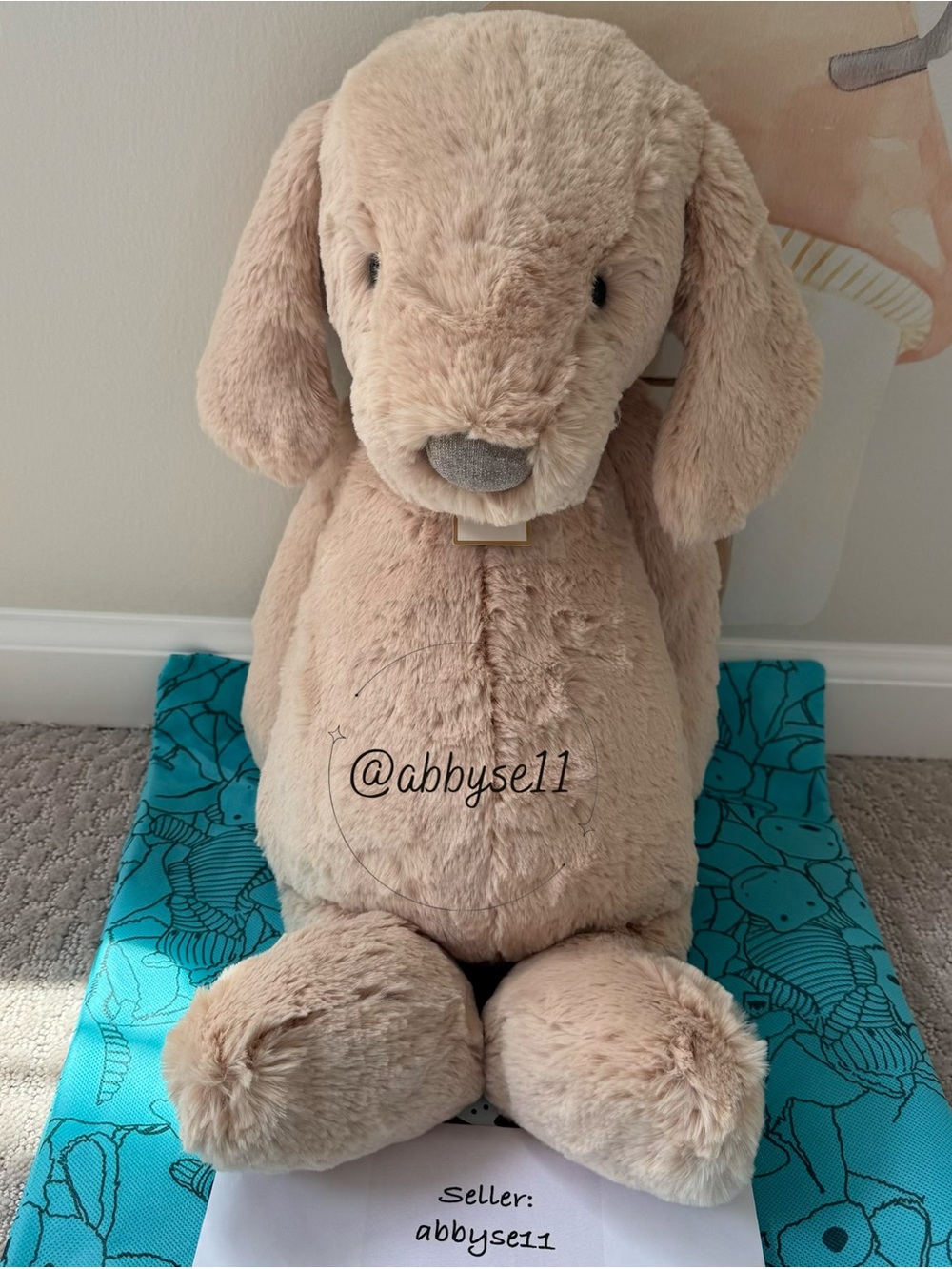 Jellycat Bashful Luxe Puppy Orlando - Huge - Authentic - BNWT - Fast Ship